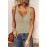 Apricot Sleeveless Scoop Neck Button Tank Top