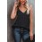 Black Pearls Décor V Neck Spaghetti Strap Tank Top